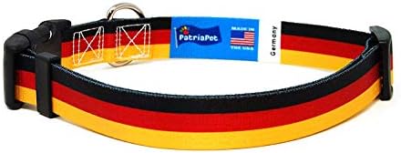 צווארון כלבים גרמני | דגל גרמני | אבזם שחרור מהיר | מיוצר ב- NJ, ארהב | לכלבים קטנים במיוחד